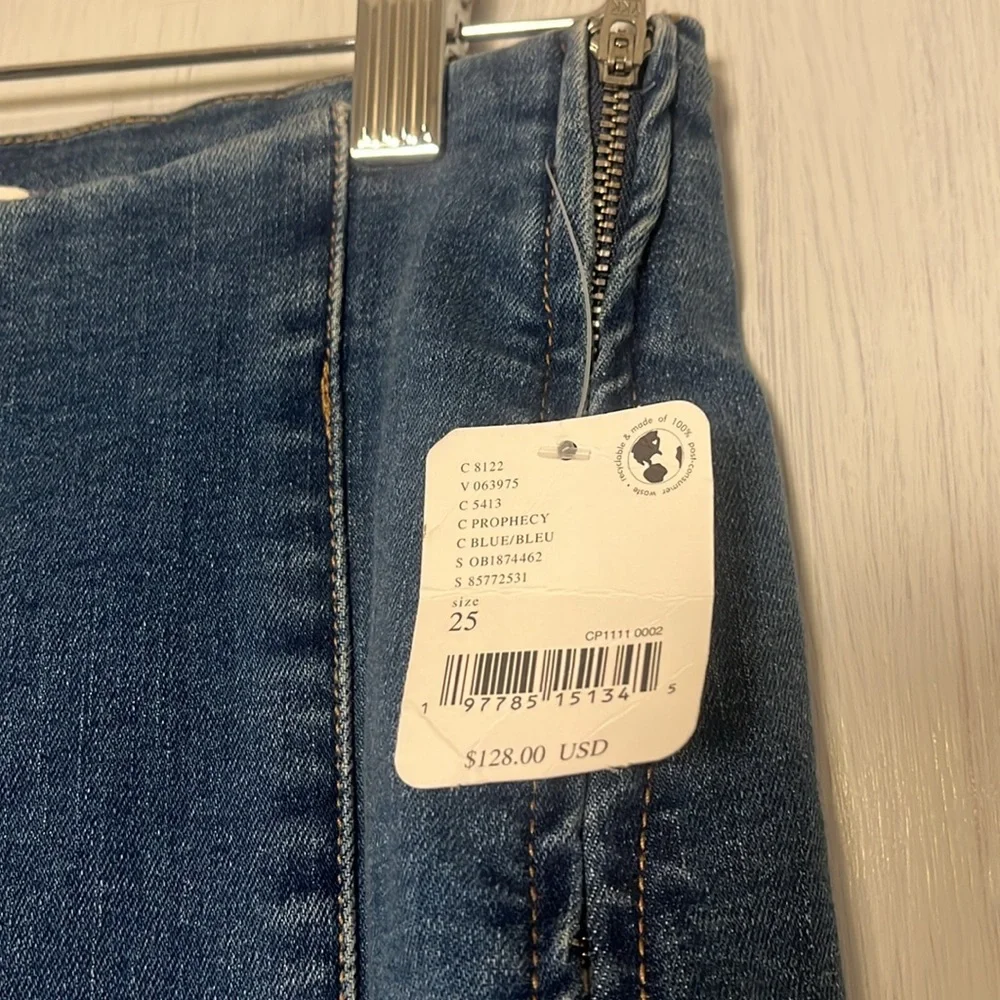NWT Free People We The Free Bella Moto Skinny Jeans Prophecy Blue Size 25‎